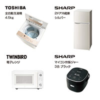 家電セット(ツインバード電子レンジセット） ブラック 