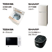 家電セット(東芝オーブンレンジセット) ブラック 