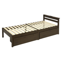 組立簡単すのこベッド引出付き ブラウン SLB-201(DBR)、SLH211(DBR)