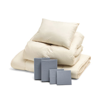 ふわふわ羽毛布団とカバーの7点セット ライトグレー SLF-02(LGR)