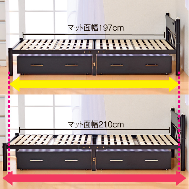 シングルベッド宮付き ブラウン SLB-07(BR)