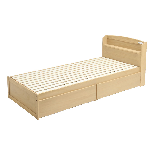 木製すのこベッド宮付引出付き ナチュラル SLB-101(NA)、SLH-111(NA)