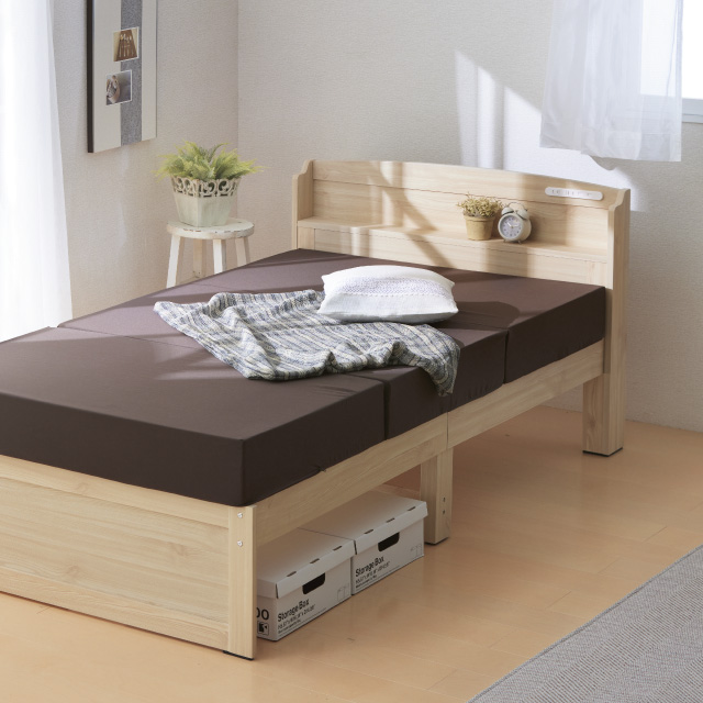 木製すのこベッド宮付 ナチュラル SLB-101(NA)