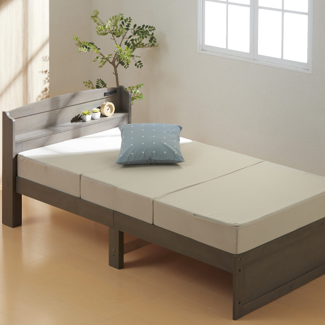 三つ折りマットレス15cm ミルクベージュ SLM-15(MBE)