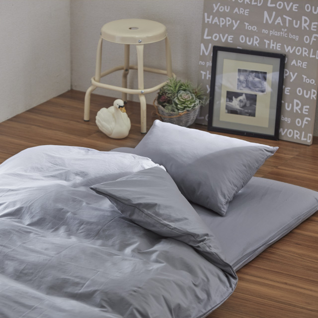 年中快適布団とカバーの7点セット ライトグレー SLF-221(LGR)