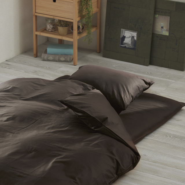 合繊（抗菌防臭）布団とカバーの7点セット ブラウン SLF-12(BR)　