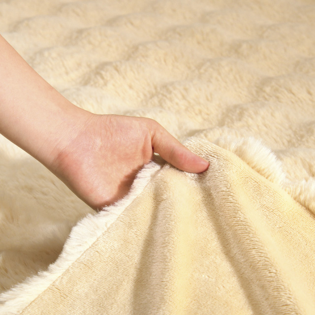 もこもこ毛布 アイボリー SLS-03(IV)