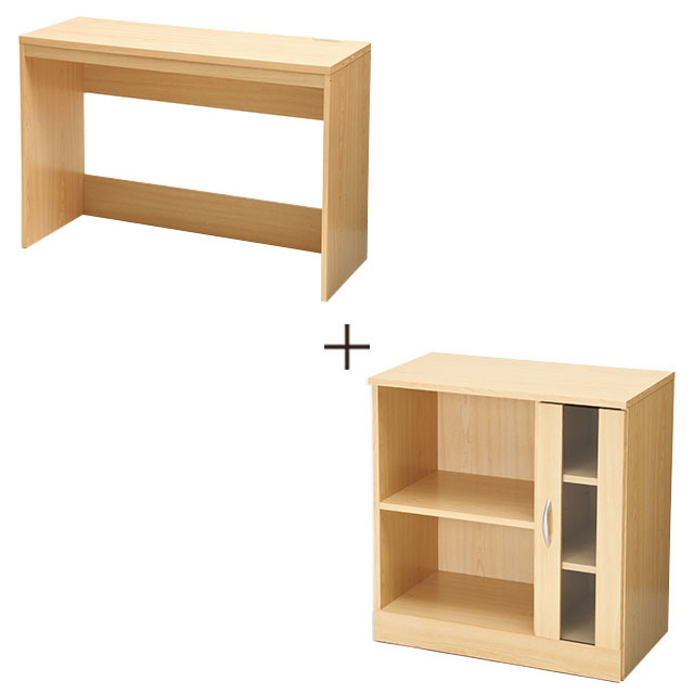 ナイスデスク＆キャビネット ナチュラル SLD-30(NAT)、SLF-33(NAT)