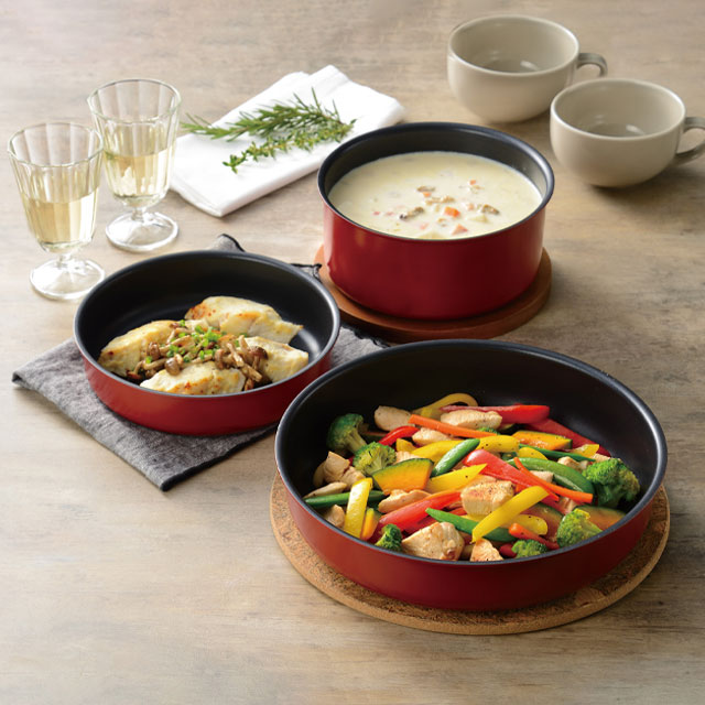 IH対応着脱５点セット レッド 