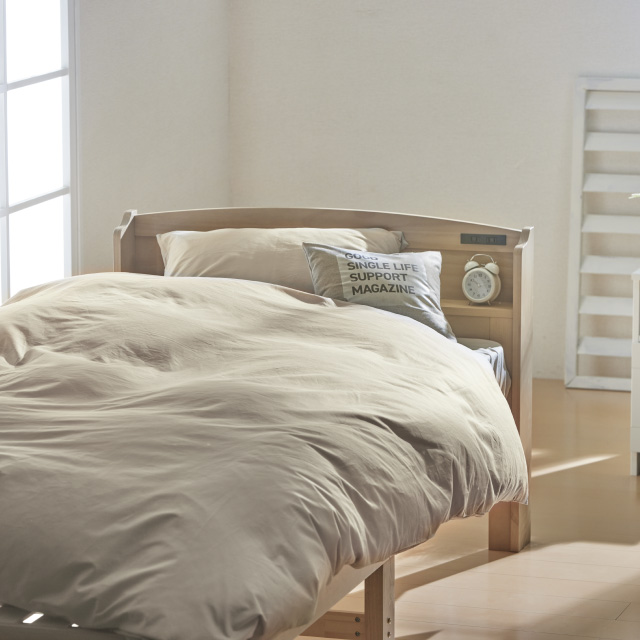 三つ折りマットレス（ブラウン）＋合繊布団セット ミルクベージュ 