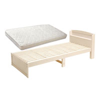 木製すのこベッド宮付ロング マット付き