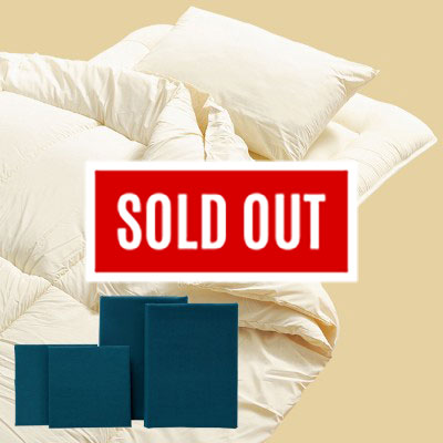 ホコリが出にくい布団7点セット　ミッドナイトブルー（掛布団、敷布団、枕、カバー4点）