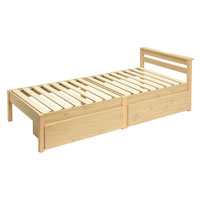 組立簡単すのこベッド引出付き ナチュラル SLB-201(NA)、SLH211(NA)