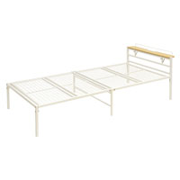 宮棚＆2口コンセント付シングルベッド ホワイト SLB-301(WH)