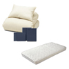 ポケットコイルマットレス（ホワイト）＋年中快適布団セット ネイビー 