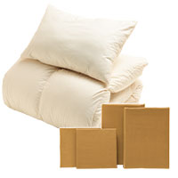 ふわふわ羽毛布団とカバーの6点セット　ラテ ラテ SLF-01(LA)