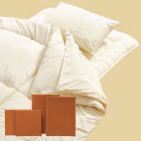 ホコリが出にくい布団7点セット　キャメル（掛布団、敷布団、枕、カバー4点） キャメル 