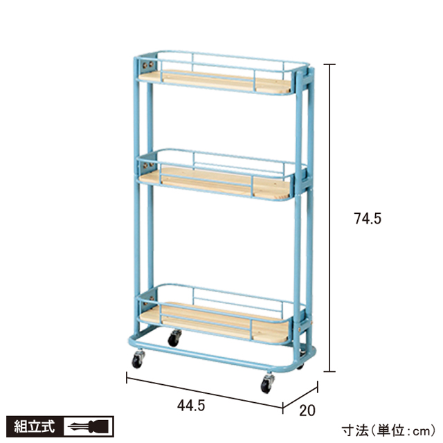 ビーワイケージスリムワゴン ターコイズブルー BCW-200(TBL)