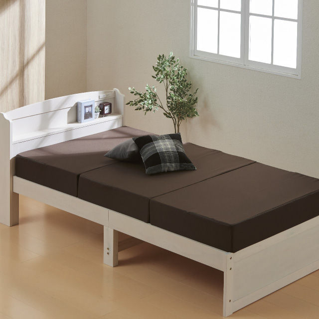 三つ折りマットレス15cm ブラウン SLM-15(BR)