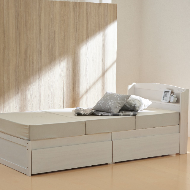 三つ折りマットレス15cm ミルクベージュ SLM-15(MBE)