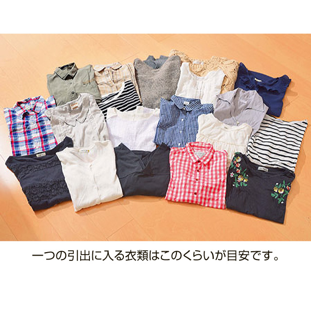 オーラ　ワイド収納ケース　浅型4段 ホワイト 