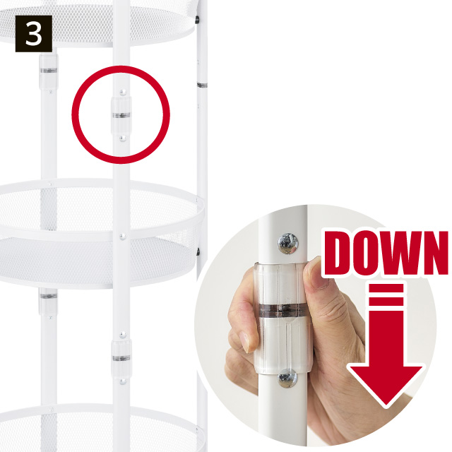 マルチワゴン丸型2段 ブラック 