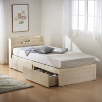 木製すのこベッド宮付引出付き ナチュラル SLB-101(NA)、SLH-111(NA)