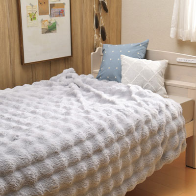 もこもこ毛布 ライトグレー SLS-03(LGR)