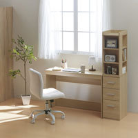 薄型デスク＆チェスト＆ラック ナチュラル SLD-30(NAT)、SLW-31(NAT)