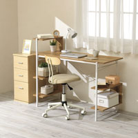 らくらく組立棚付デスク ナチュラル 30517