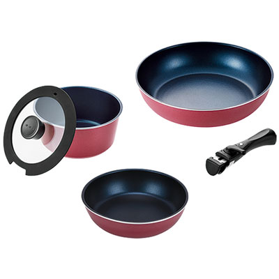 スタックプラスブルーダイヤモンドコートIH対応クックウェア5点セット